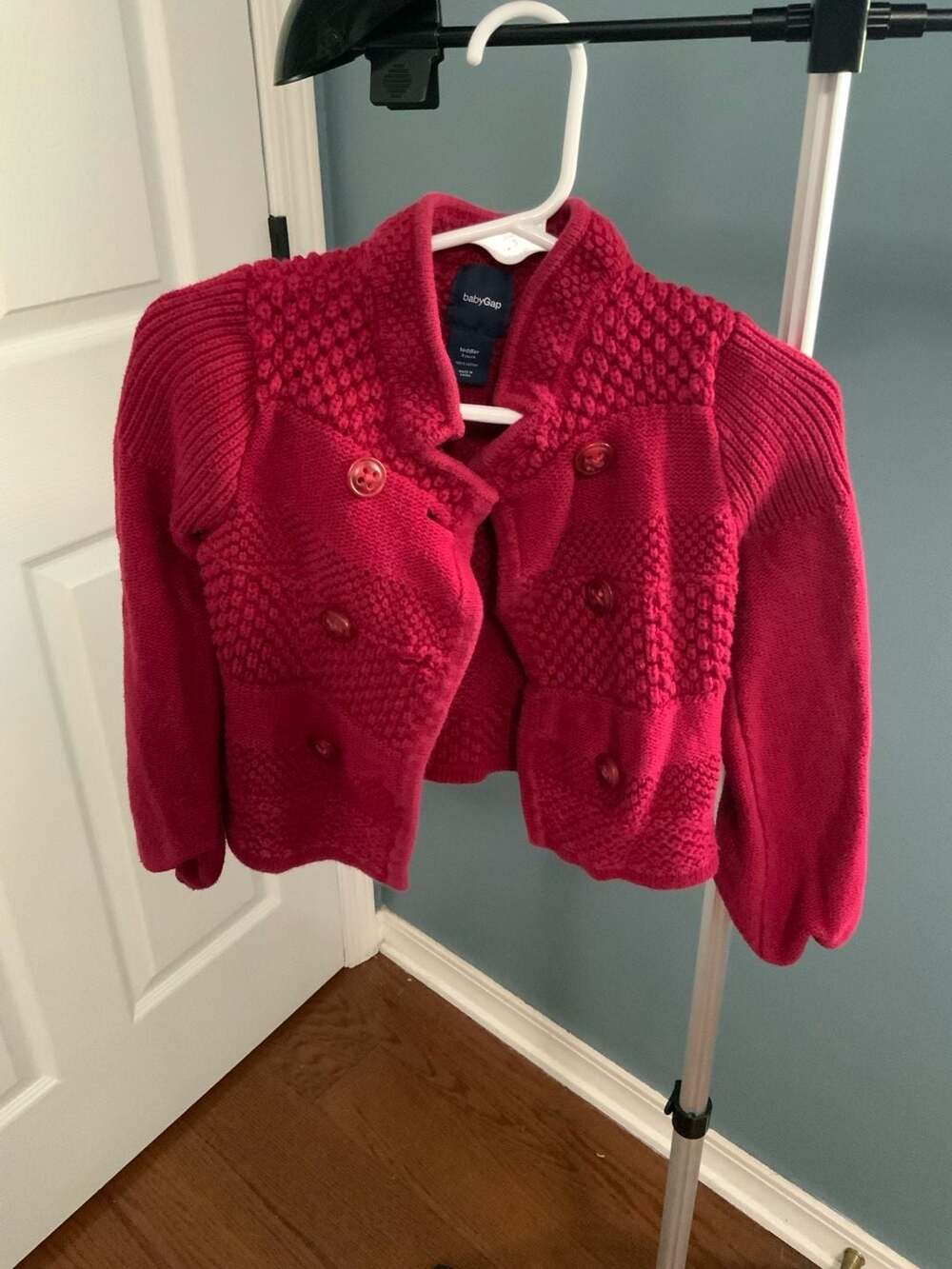 BabyGap Knit Cardigan Sweater Size 4T Red Cotton